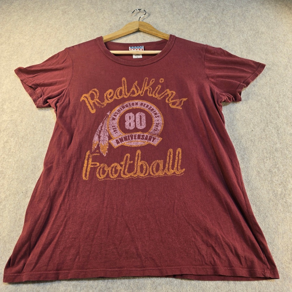 Junk Food Washington Redskins 80th Anniversary Football T-Shirt Burgundy Kids L